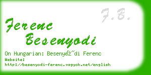 ferenc besenyodi business card